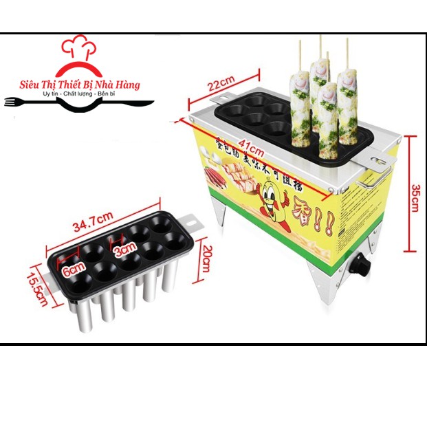 Máy làm bánh trứng cuộn cao cấp dùng gas