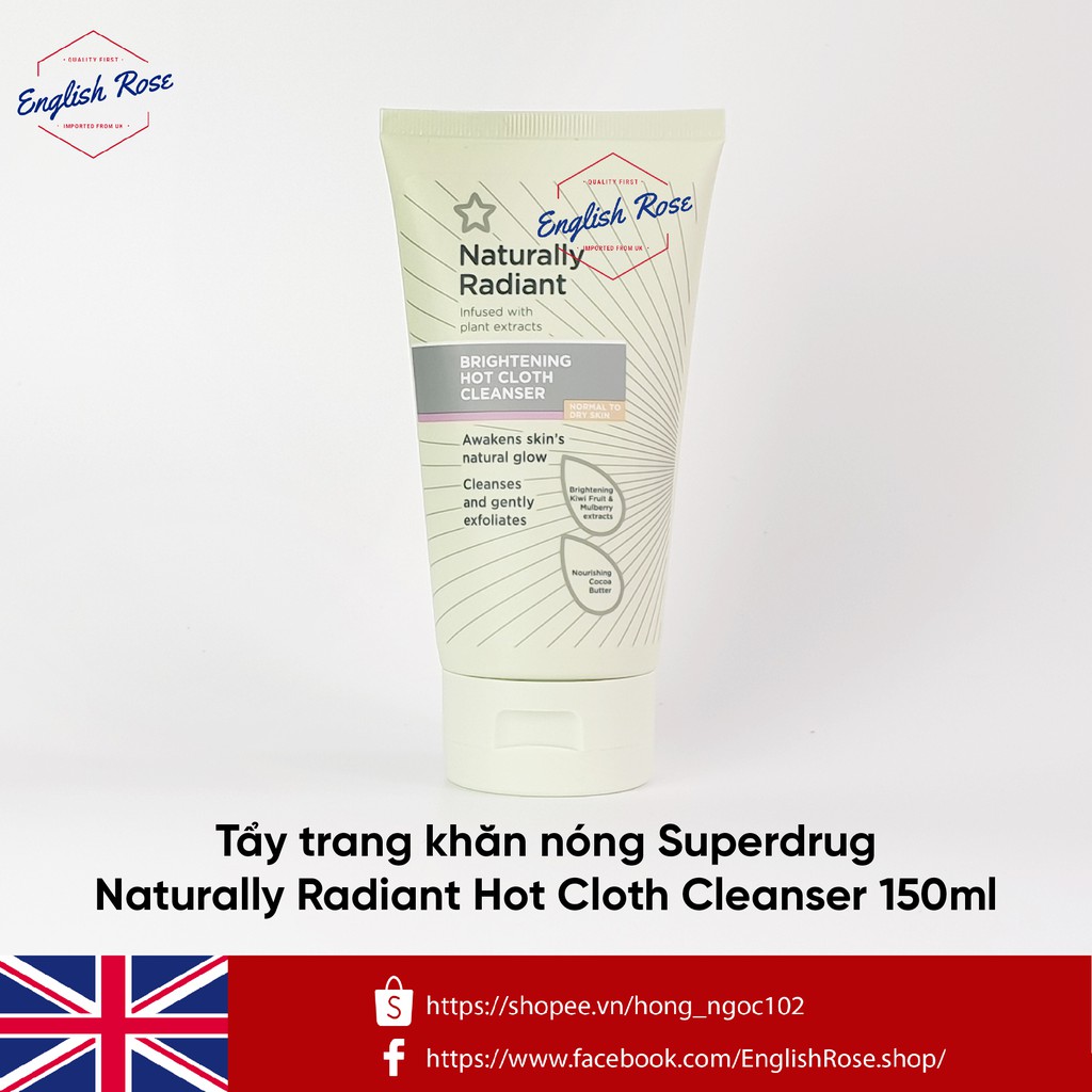 Tẩy trang khăn nóng Superdrug Naturally Radiant Hot Cloth Cleanser 150ml
