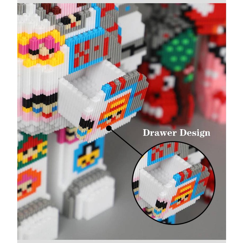 Ghép Hình Bear Brick Đồ Chơi Xếp Hình Gấu 55cm Có Hộc, Có Đèn Nhựa ABS Trang Trí Nhà Cửa, Quà Tặng Sinh Nhật