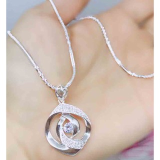 Dây chuyền bạc mặt to đính đá