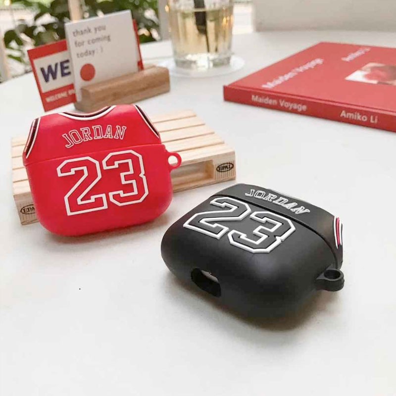 Case Airpods bóng rổ Jordan 23, vỏ ốp đựng bảo vệ tai nghe bluetooth Airpod 1 2 Pro