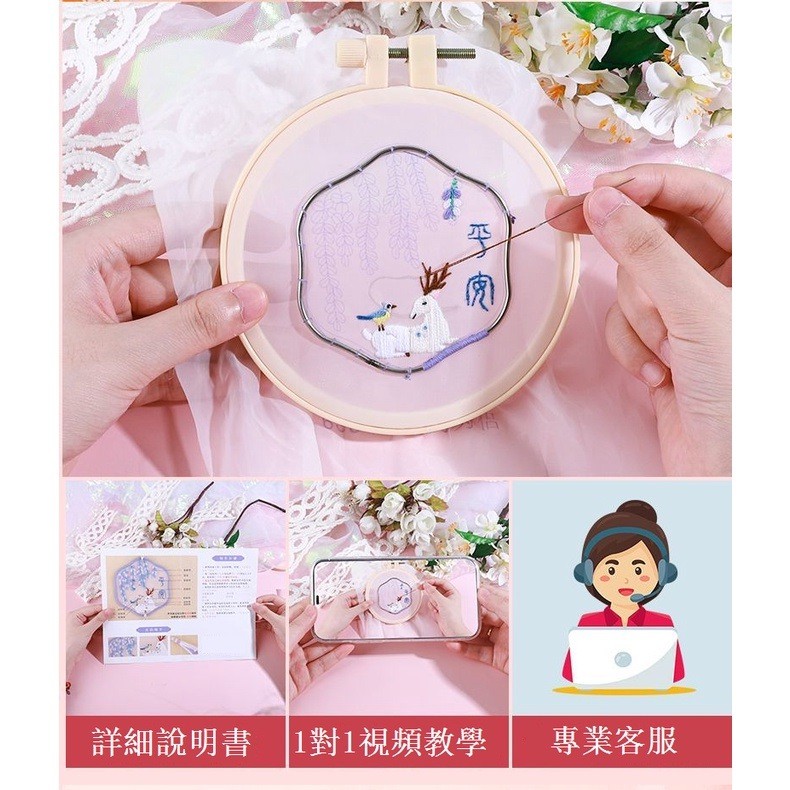 Thêu Handmade/Phụ Kiện/Sản phẩm mới  Phụ kiện thêu tay Túi vải tự thêu tay  Móc treo oto Thêu vải trong suốt