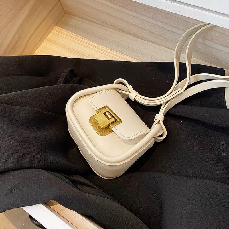 Túi Xách Nữ Mini Đeo Chéo, Túi Nữ Khoá Gập Size 12cm