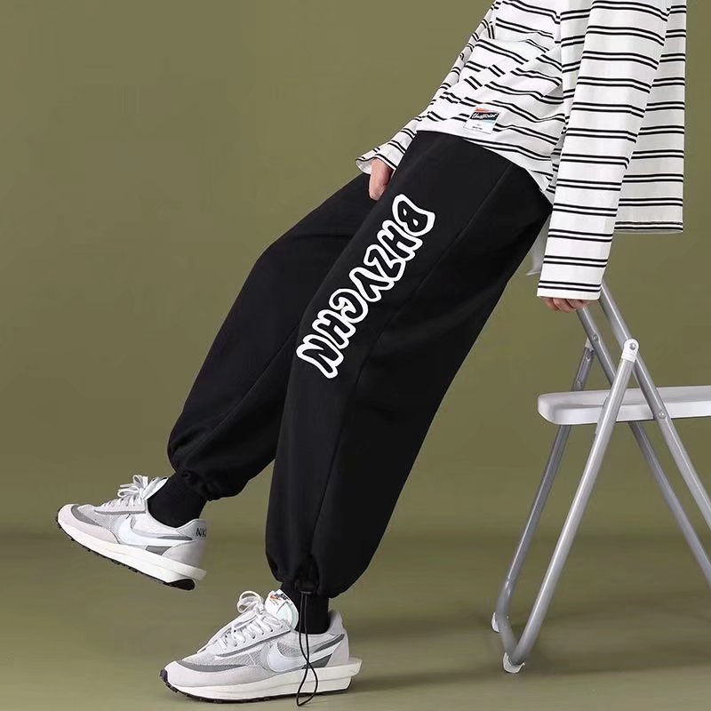 Quần jogger dáng dài in chữ BHZYCHN cỡ lớn M-5XL cho nam