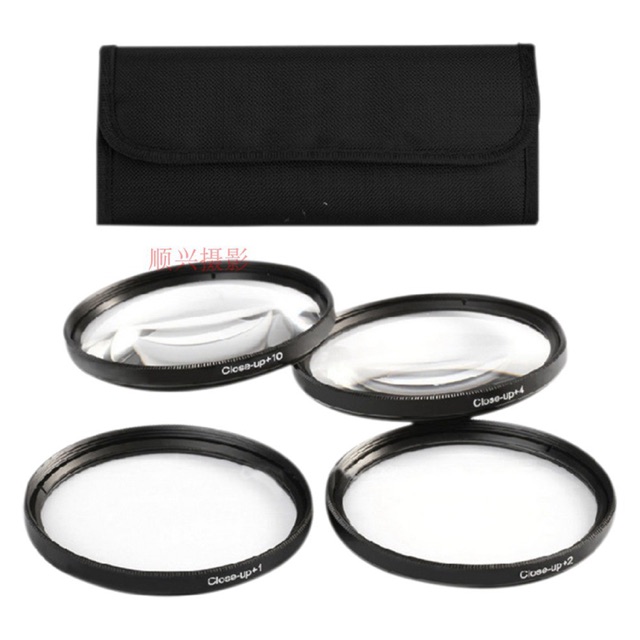 Bộ gồm 4 filter Macro +1, +2, +4, +10 (phi 49mm ,52mm, 55mm, 58mm đồng giá 400k/ bộ 4 cái)