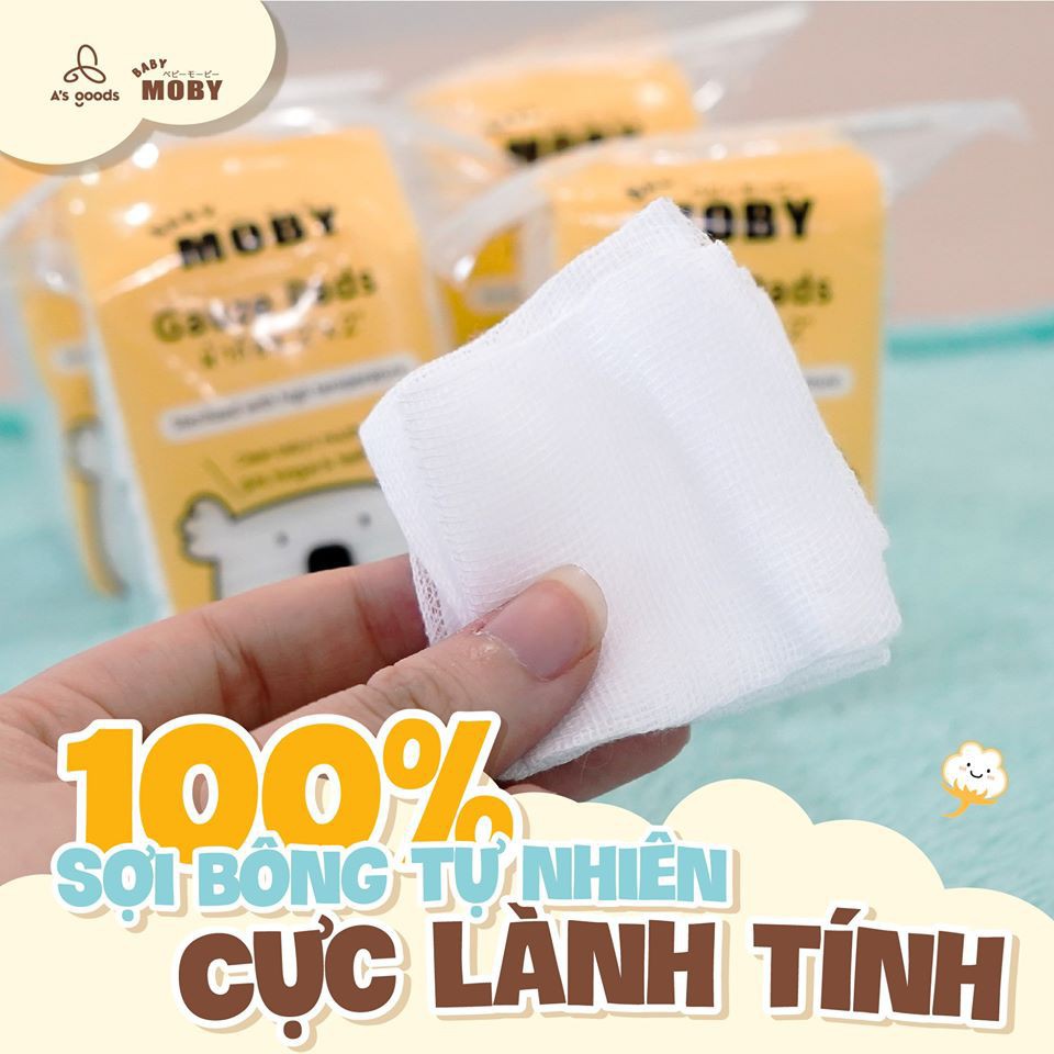 [Hàng Chính Hãng] RƠ LƯỠI MOBY COTTON TỰ NHIÊN 50 MIẾNG