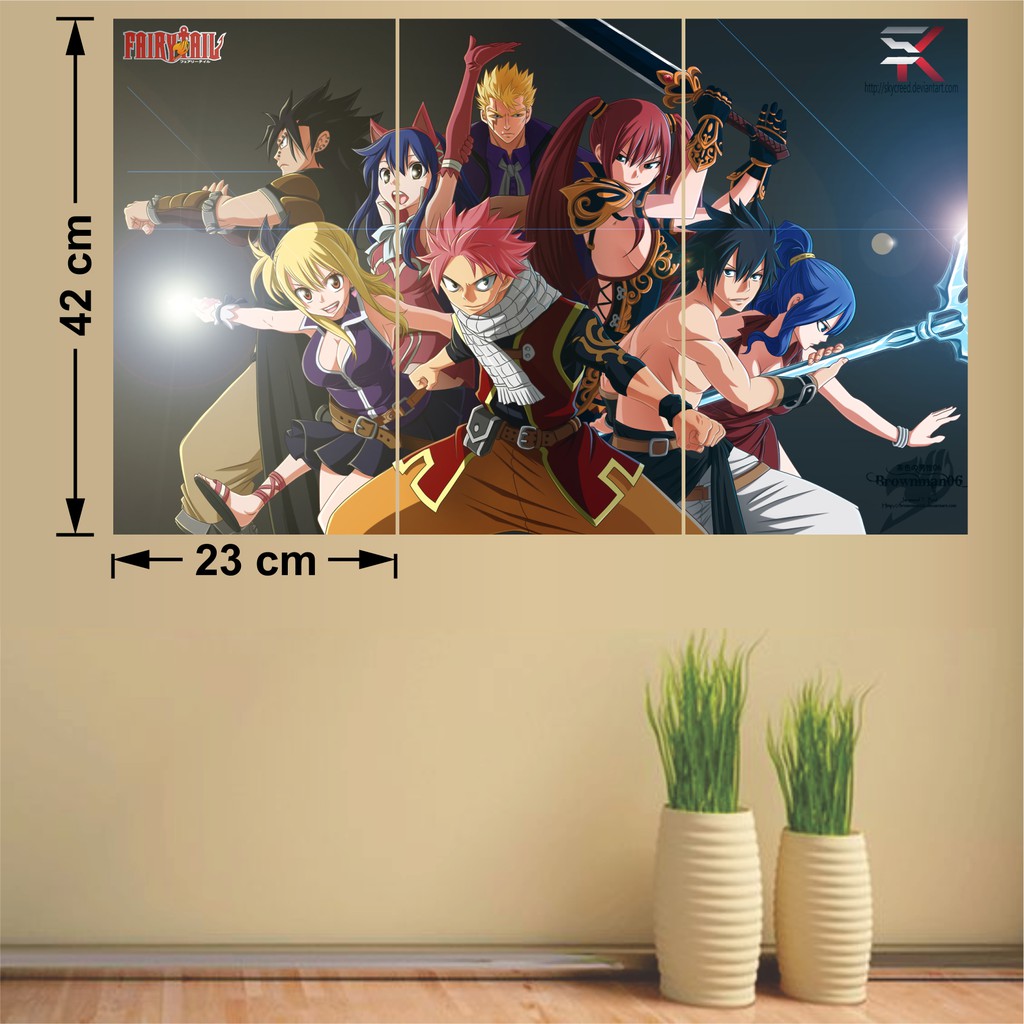 [Mã LIFEHLDEC giảm 10% đơn 99k] Combo 3 Tấm Poster Anime Hội Pháp Sư - Fairy Tail By AnimeX