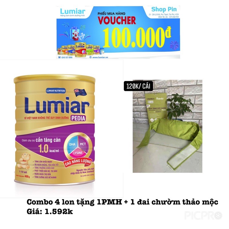 Tặng quà - combo 4 lon sữa bột Lumiar pedia lon 900g