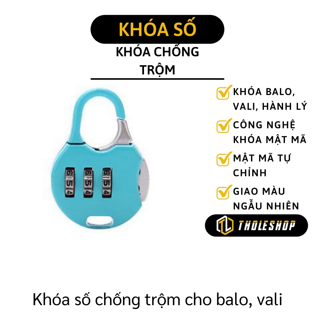 Ổ Khóa Balo - Khóa Số Hành Lý, Vali, Túi Xách Mini Chống Trộm, 3 Mật Mã  4043