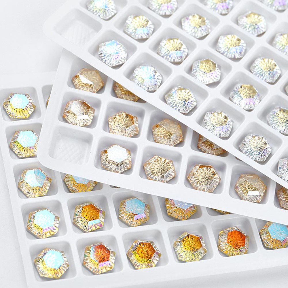 (Hàng Mới Về) Phụ Kiện Trang Trí Móng Tay Nghệ Thuật Họa Tiết Hình Học / Trái Tim / Giọt Nước 3D Diy Mihan1