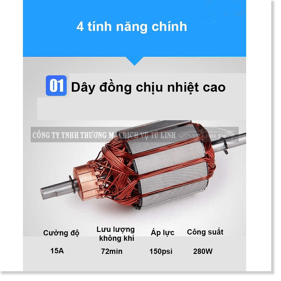 Bơm ô tô 2 xi lanh công suất lớn - Đồng hồ điện tử tự ngắt