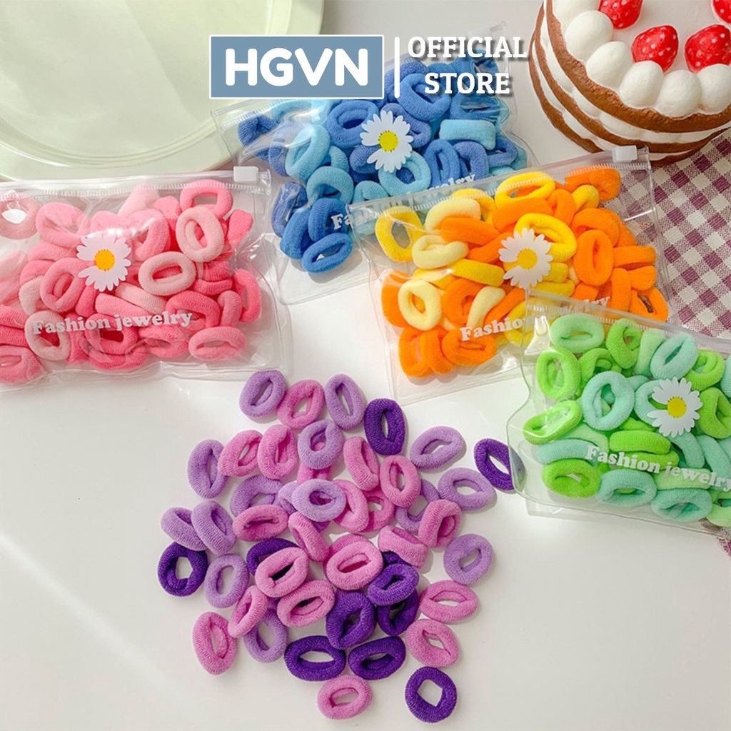 Bộ 50 Thun Buộc Tóc Phong Cách Hàn Quốc Cho Nữ #CZ5001