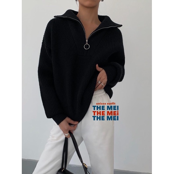 HÀNG SẴN - Áo Half Zip sweater - sweater dây kéo - dệt kim cao cấp - nam nữ đều mặc được - hàng chuẩn hình - The Mei