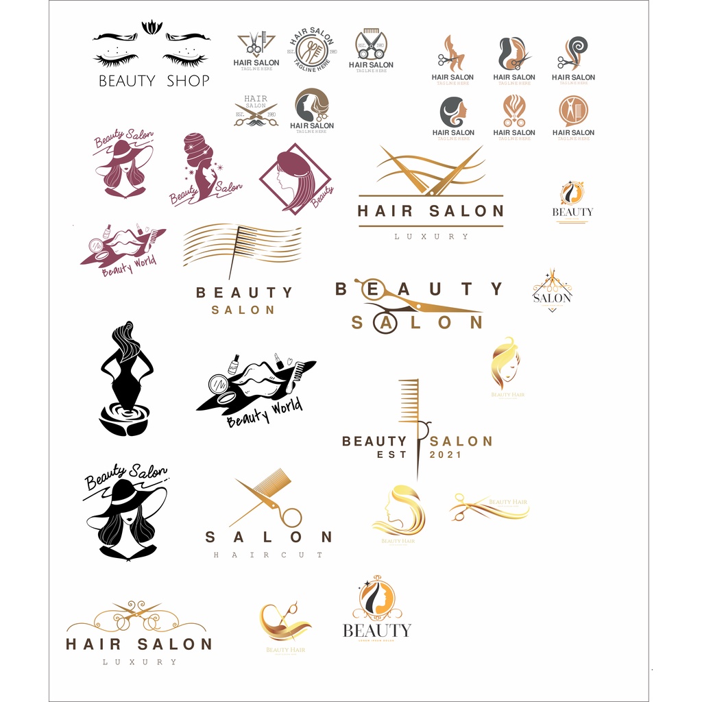 LOGO MẪU BEAUTY SALON / TIỆM TÓC / TIỆM SPA kích thước theo yêu cầu