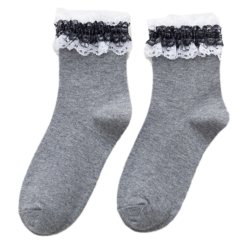 Youyo Vớ Thuyền Dài Đến Mắt Cá Chân Phối Ren Bèo Ấm Áp Phong Cách Lolita Cho Nữ