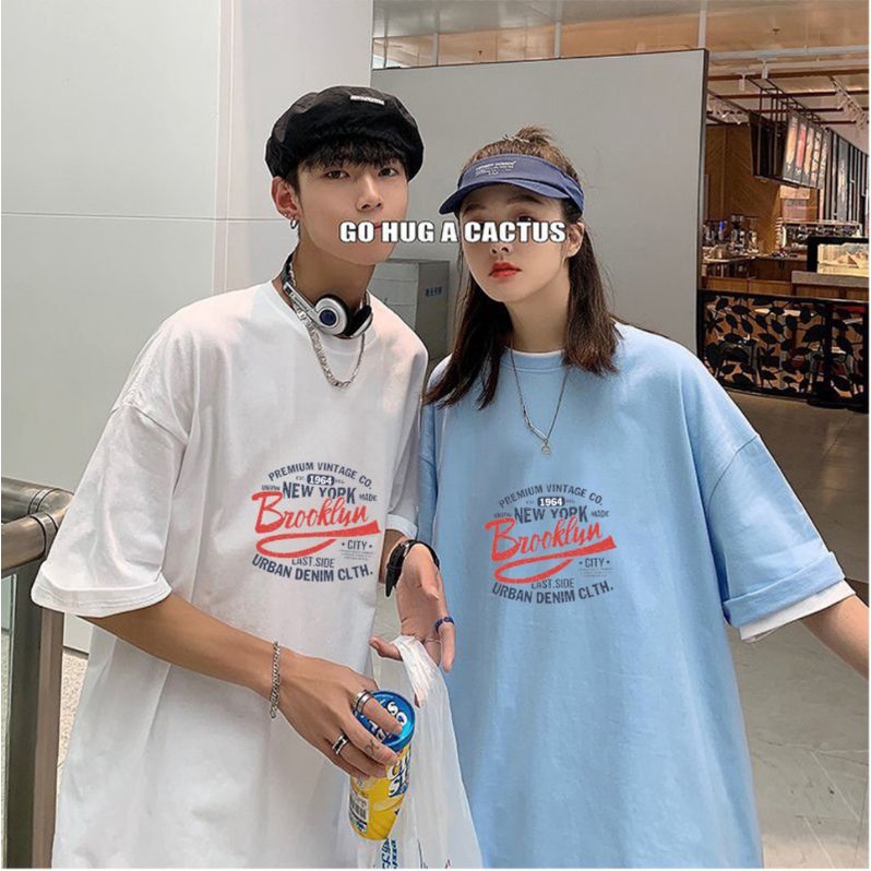 Áo thun ❤có size tay lỡ unisex Brooklyn