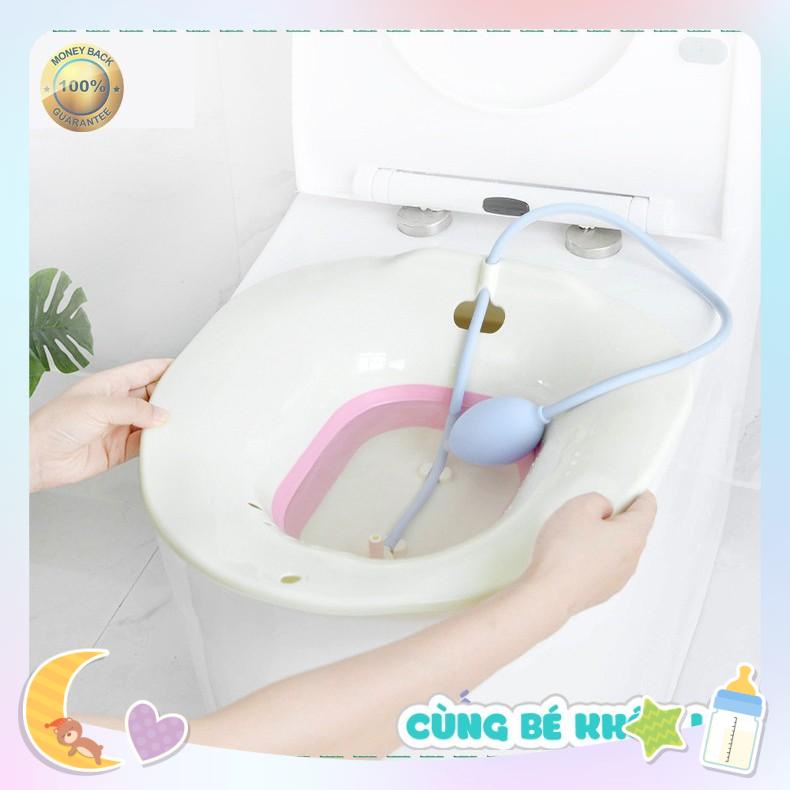 Chậu xông hơi vùng kín PUKASILK gấp gọn kèm vòi xịt,Chậu xông phụ khoa sản phụ,xông hậu môn,xông thảo dược.