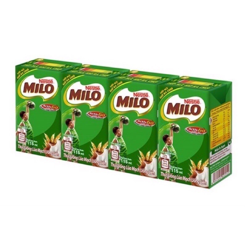 LỐC 6 VỈ THỨC UỐNG LÚA MẠCH MILO VỈ 4 HỘP 115ML - HỘP NHỎ TIỆN DỤNG