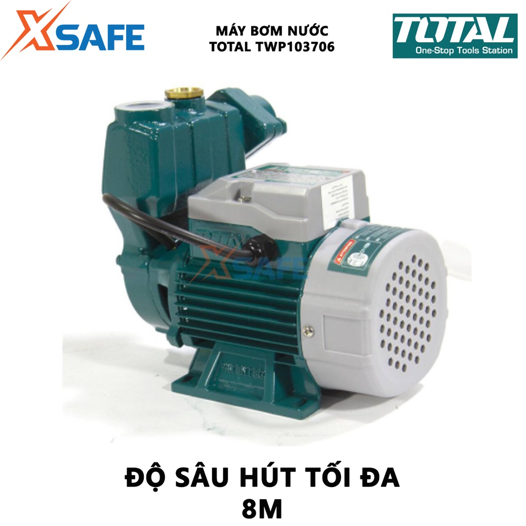 Máy bơm nước TOTAL TWP103706 Máy bơm công suất 370W(0.5HP), mô tơ dây đồng, cánh quạt nước bằng đồng thau - [XSAFE]