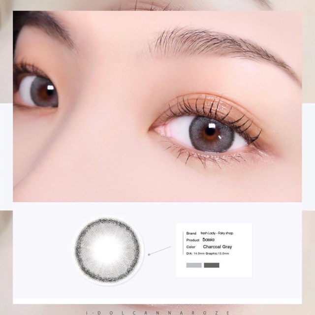 Kính Áp Tròng Cao Cấp Bassia Gray Lens 14.0mm - Kính Áp Tròng FAIRY SHOP CONTACT LENS độ 0 đến 6