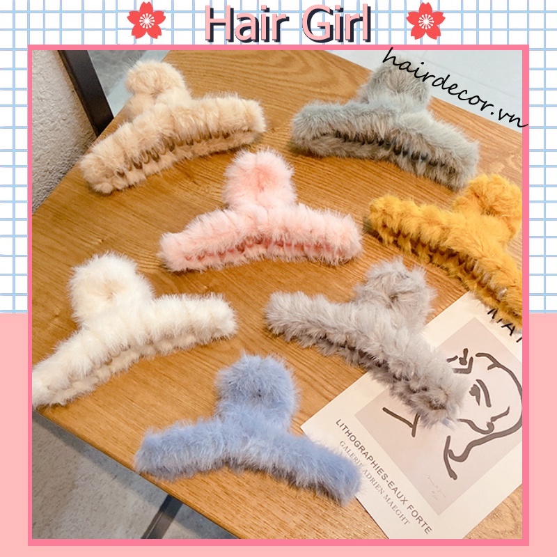 Kẹp Tóc Lông Đáng Yêu Phong Cách Hàn Quốc Dành Cho Nữ