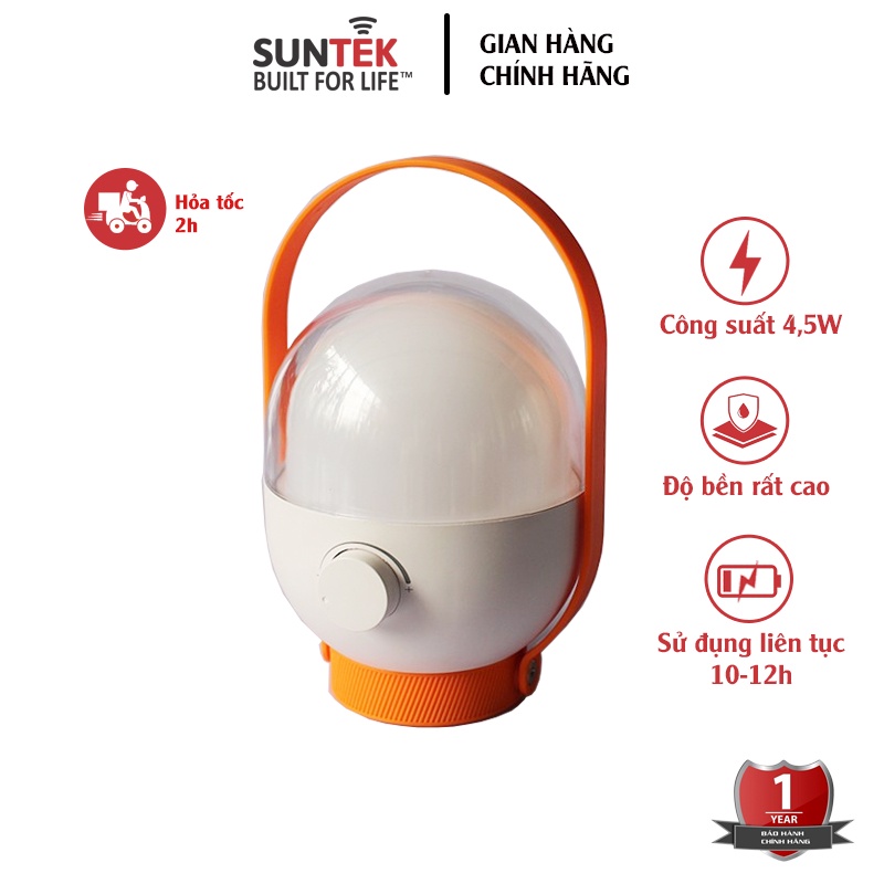 Đèn LED Tích Điện Xách Tay SUNTEK KM-7737 - Công suất 4.5W, chiếu sáng 12 giờ liên tục - Bảo hành chính hãng 12 tháng