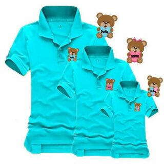 áo gia đình gấu cổ bẻ