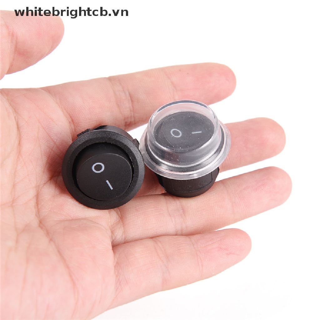 1 Công Tắc Tròn 2 Chấu ON-OFF SPST Kèm Vỏ Bọc Chống Thấm Nước Cho Xe Hơi