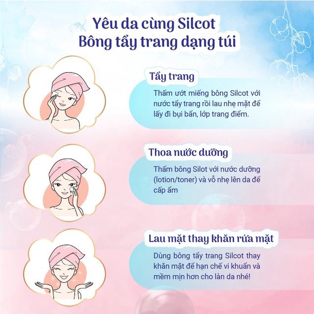 Bông tẩy trang Silcot đắp dưỡng miếng đôi 40 miếng/hộp