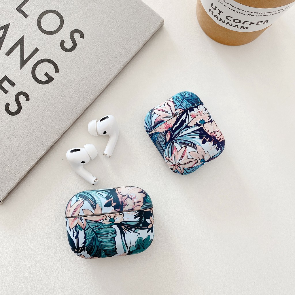 Vỏ Bảo Vệ Hộp Sạc Tai Nghe Không Dây Apple Airpods 1/ 2 Pro Hình Hoa Lá Phong Phát Sáng Trong Tối