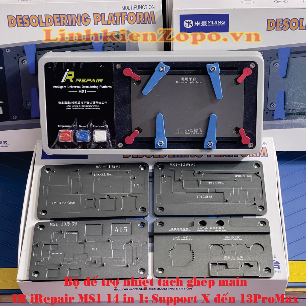 Bộ đế trợ nhiệt tách ghép main MiJing IR iRepair MS1 Support X đến 14PRM