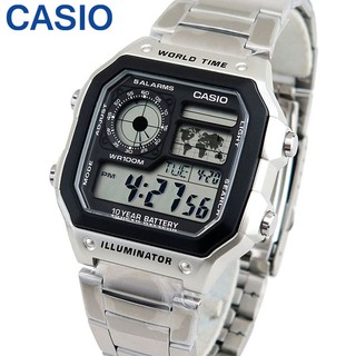 Đồng hồ điện tử nam Casio AE1200WHD-1A dây thép