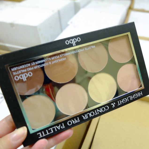 Phấn Tạo Khối 8 Màu ODBO Highlight & Contour Pro Palette.