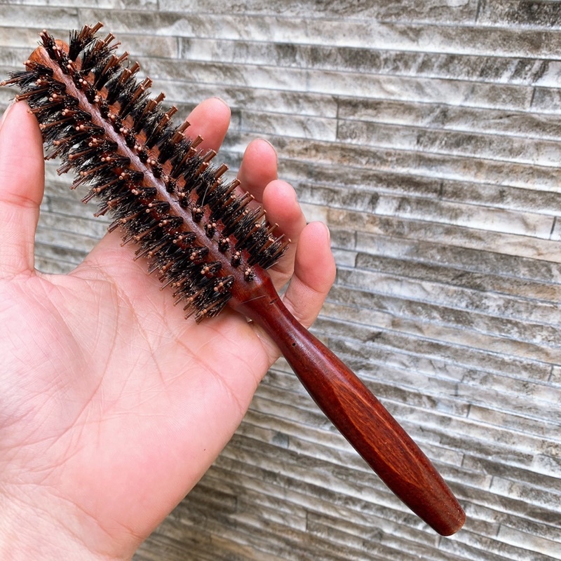Lược tròn cán gỗ sấy tạo kiểu tóc