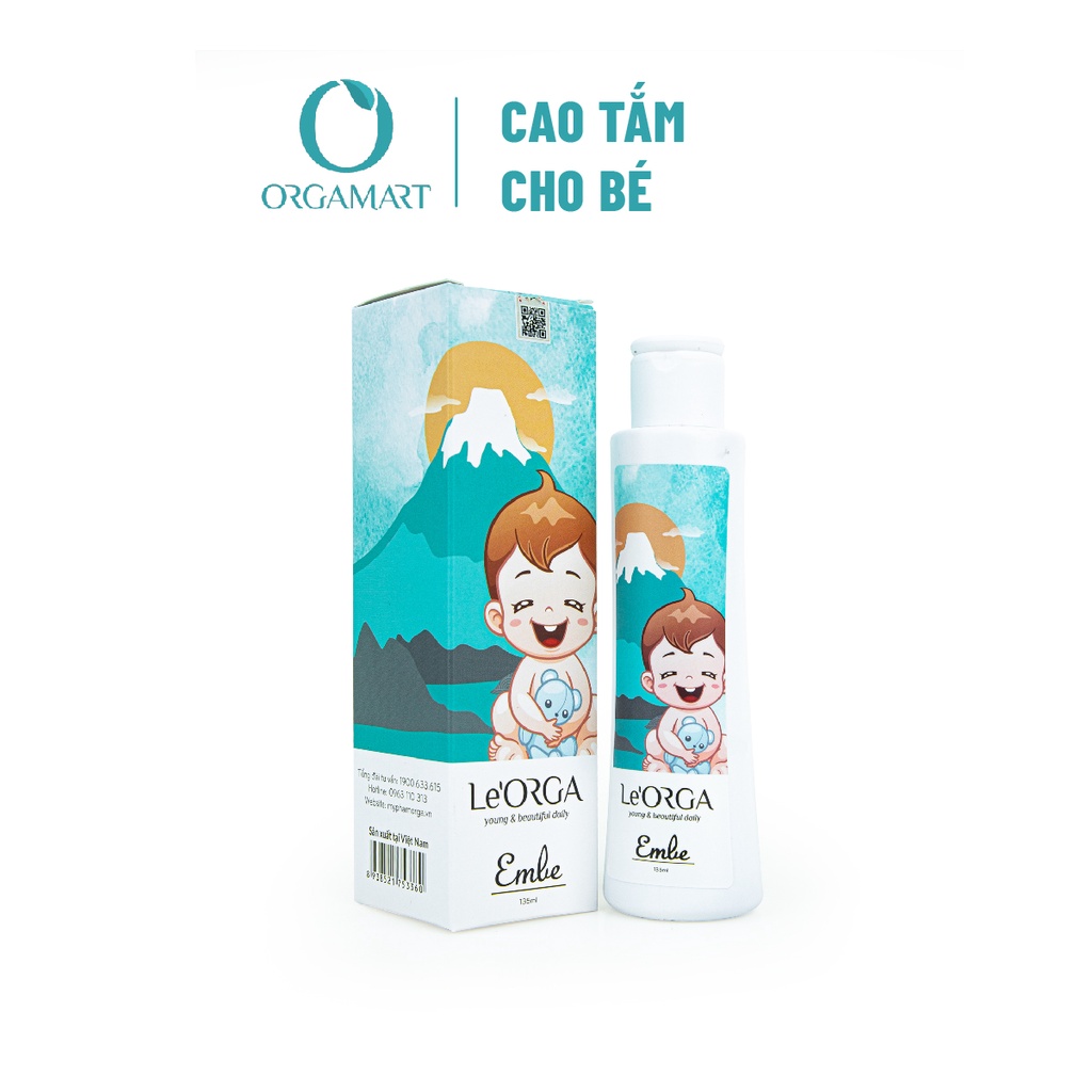 Sữa Tắm Em Bé Thảo Mộc Le'Orga - Dạng Cao Hết Rôm Sảy Trẻ Em, Mề Đay, Mẩn Ngứa  135 ml