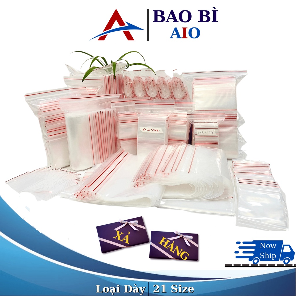 Túi Zip Chỉ Đỏ - 1KG Túi Zipper Viền Đỏ Loại Dày Đầy Đủ Kích Thước Hàng Có Sẵn (21 size)