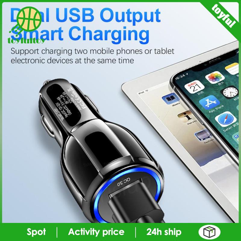 Cục Sạc USB Kép 5V 3.1A Màu Đen Chuyên Dụng Cho Xe Hơi Xe Máy