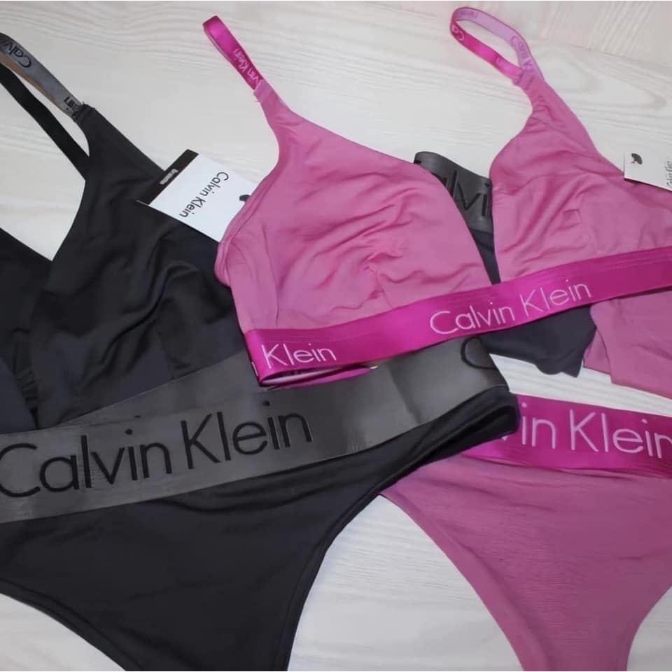 Bộ đồ lót nữ Embra CK đen hồng mỏng không mút EBB55