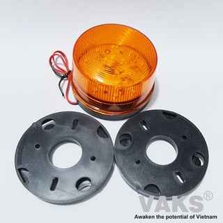 Đèn chớp tín hiệu 05 - điện áp 220V, 12V - Vàng (đường kính 73mm x cao 45 mm)