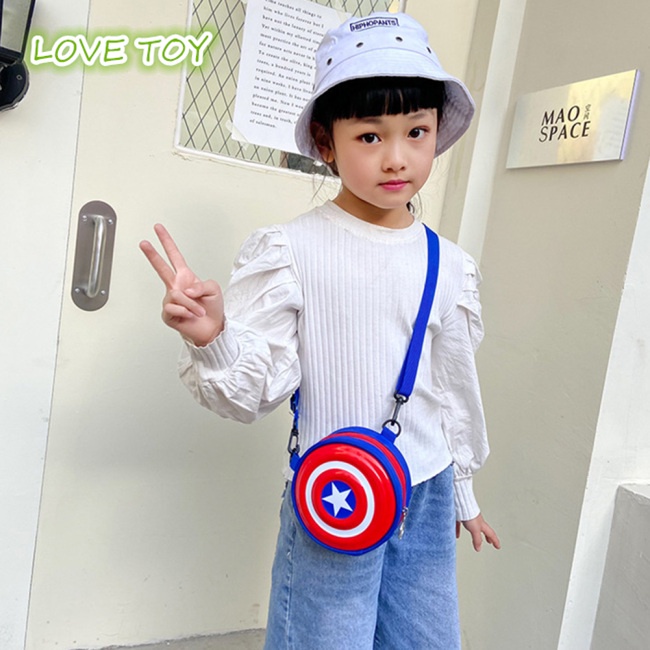 Túi Tròn Đeo Chéo Mini In Họa Tiết Spiderman Thời Trang Dành Cho Các Bé