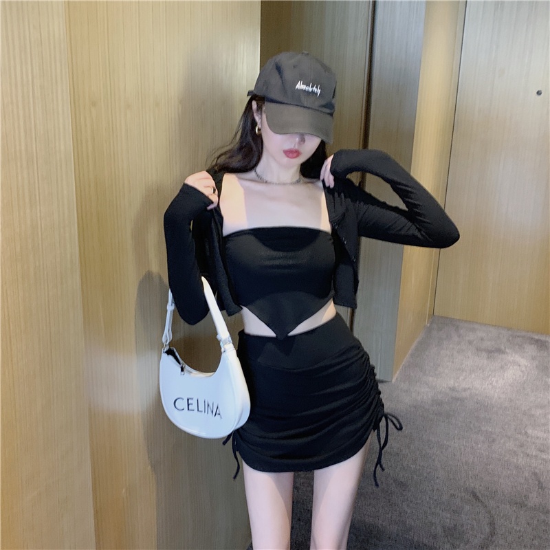 Chân Váy Rút Dây Ngắn Chân Váy Body Chất Liệu Thun Co Dãn Cao cấp Thời Trang Sugal CV NU 013V2