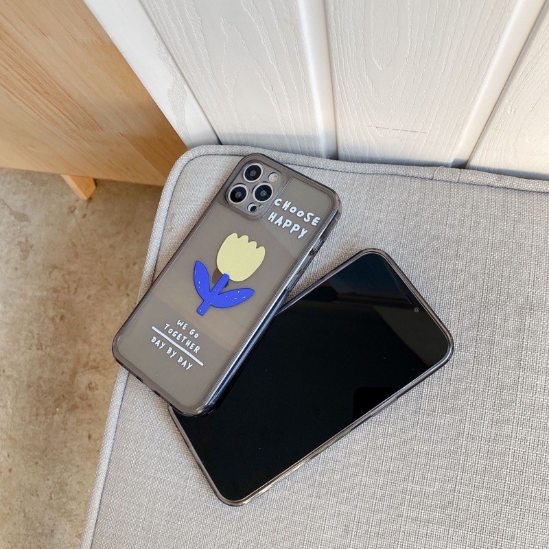 𝐂𝐨́ 𝐬𝐚̆̃𝐧 𝐜𝐡𝐨 𝐢𝐏𝐡𝐨𝐧𝐞 𝟏𝟐  Ốp lưng cho iphone - Ốp hoa tulip viền vuông dẻo cho iphone