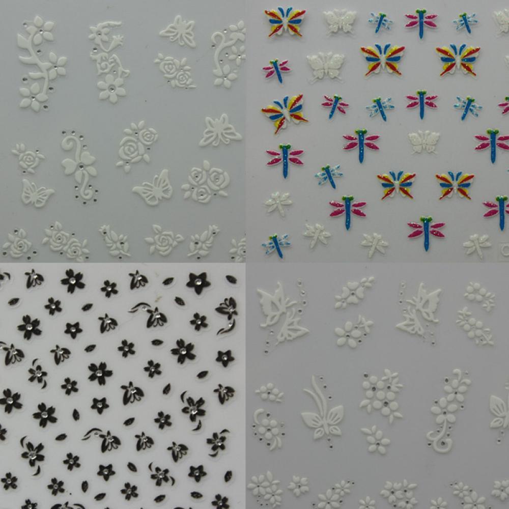 [Hàng mới về] Set 10 tờ nhãn dán chuyển thiết kế móng 3D trang trí nail nghệ thuật màu ngẫu nhiên