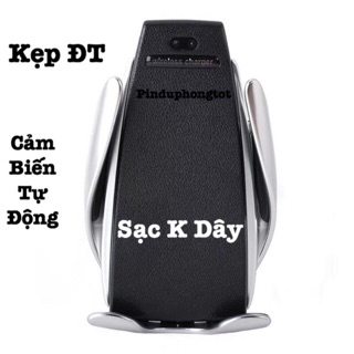 Kẹp Điện Thoại Trên Ô Tô S5 Kiêm Sạc Không Dây Có Cảm Biến Đóng Mở Tự Động
