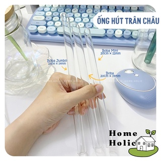 Ống Hút Thuỷ Tinh Borosilicat Trong Suốt Chịu Nhiệt Nhiều Màu 20cm