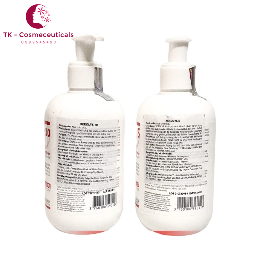 Kem Dưỡng Ẩm Dành Cho Da Rất Khô XEROLYS 5 + 10 - 200ml