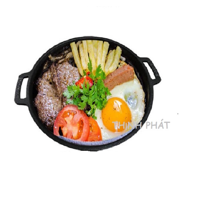 Chảo Gang Làm Bánh Xèo Bò Né Bò Bít Tết Chống Dính 22cm Dragon