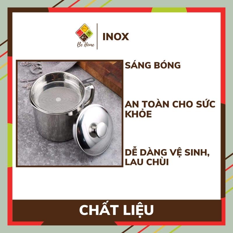 Ca lọc dầu inox 201 BEHOME Bình Lọc Dầu Ăn Có Lưới lọc Cặn An Toàn Tiết Kiệm Dầu Đã Qua Sử Dụng