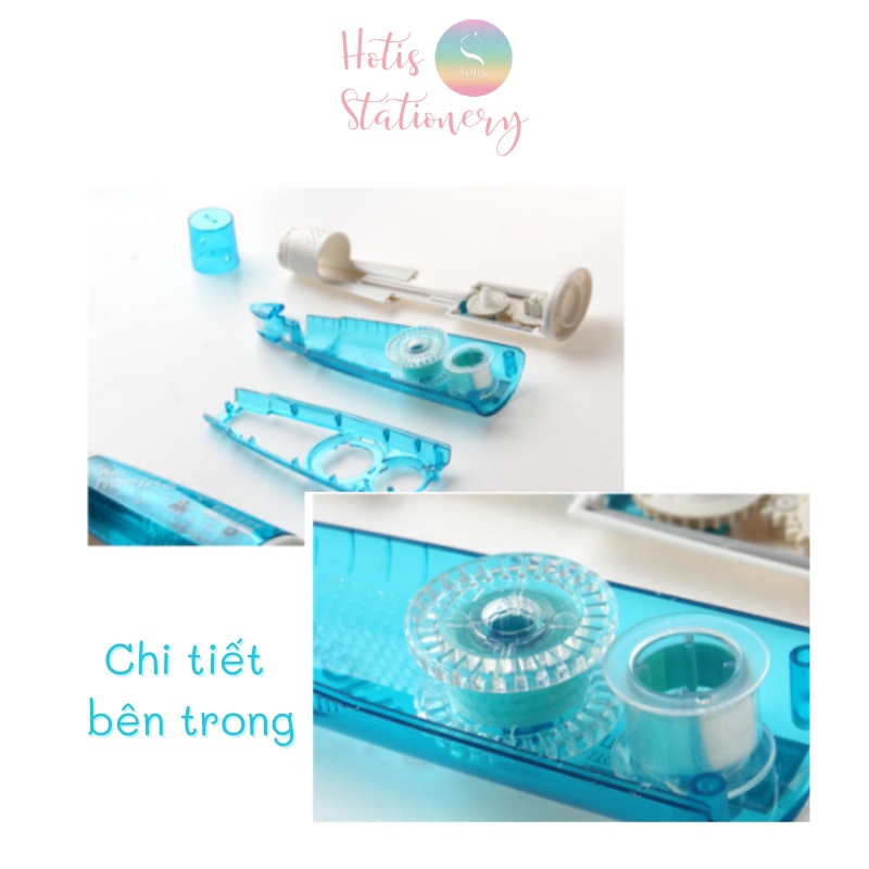 [HOTIS] Băng dính 2 mặt dạng bút xóa kéo, washi tape trang trí sổ handmade DIY (Có lõi thay thế)