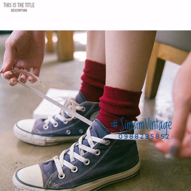 Tất vintage len tăm nhỏ mịn Style Hàn